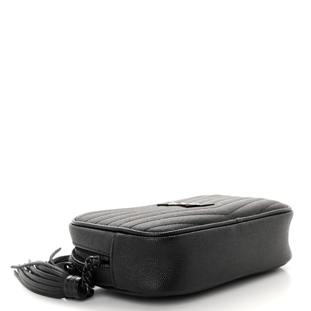 Grain De Poudre Matelasse Monochrome Monogram Mini Lou Camera Bag Black