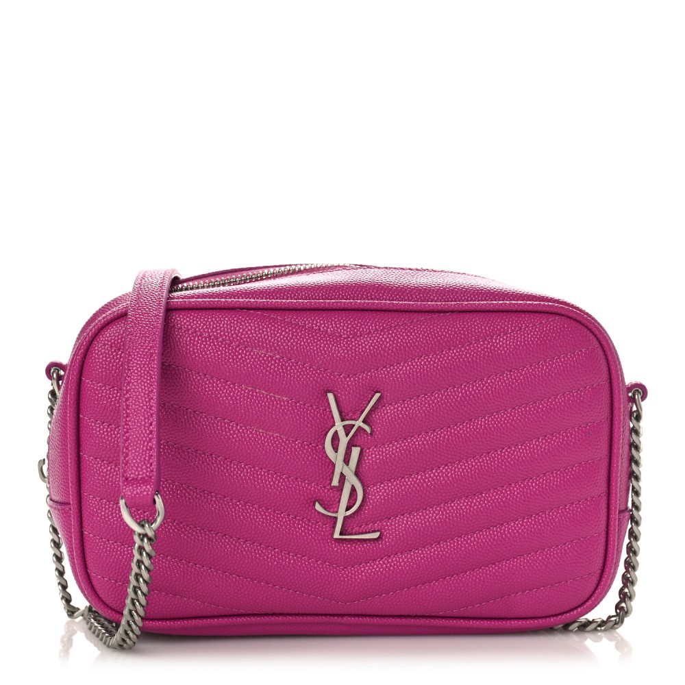 Grain De Poudre Matelasse Monogram Mini Lou Camera Bag Fuxia Electrique