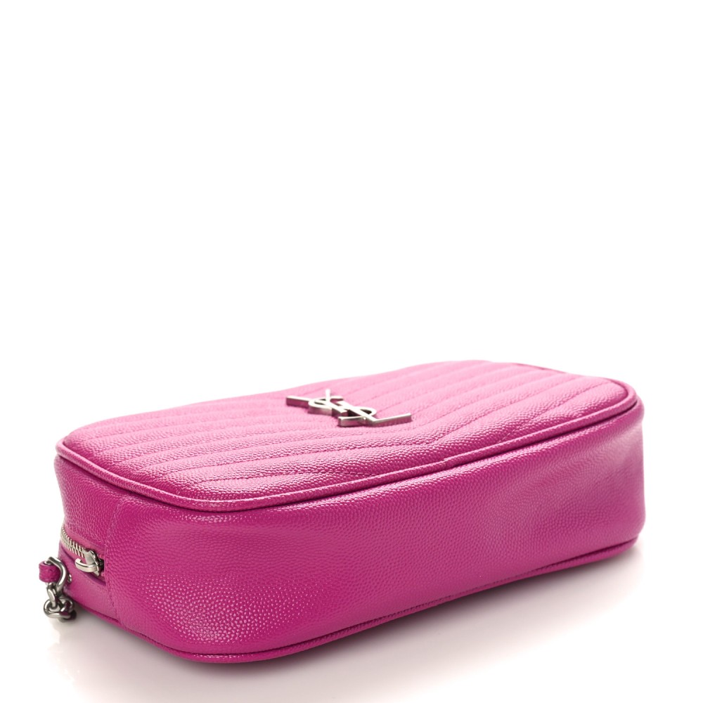 Grain De Poudre Matelasse Monogram Mini Lou Camera Bag Fuxia Electrique