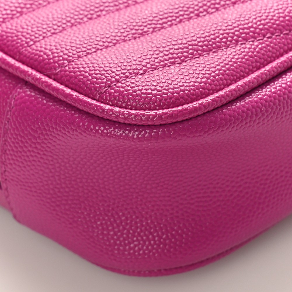 Grain De Poudre Matelasse Monogram Mini Lou Camera Bag Fuxia Electrique