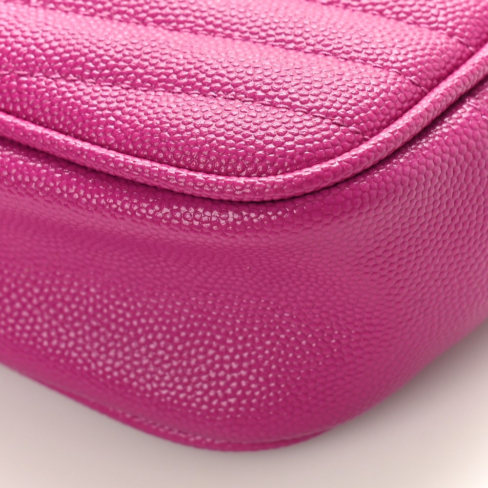 Grain De Poudre Matelasse Monogram Mini Lou Camera Bag Fuxia Electrique