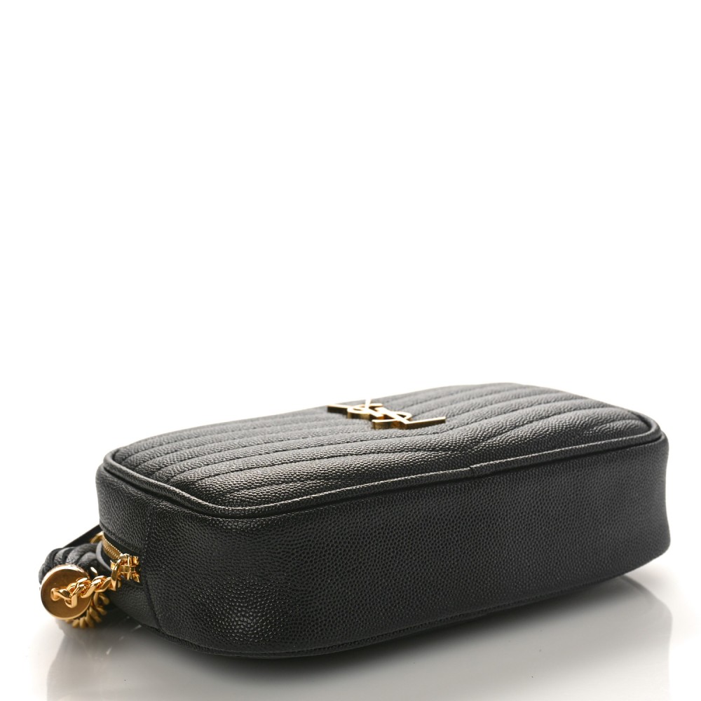 Grain De Poudre Matelasse Monogram Mini Lou Camera Bag Black