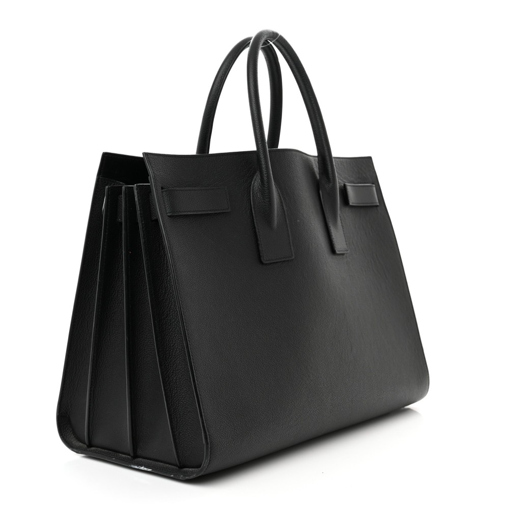 Grained Calfskin Large Sac De Jour Carryall Black