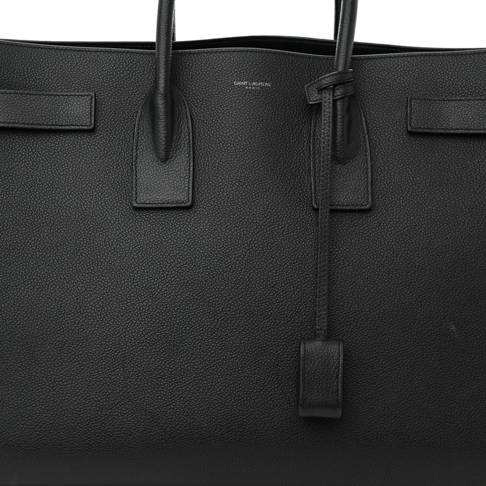 Grained Calfskin Large Sac De Jour Carryall Black