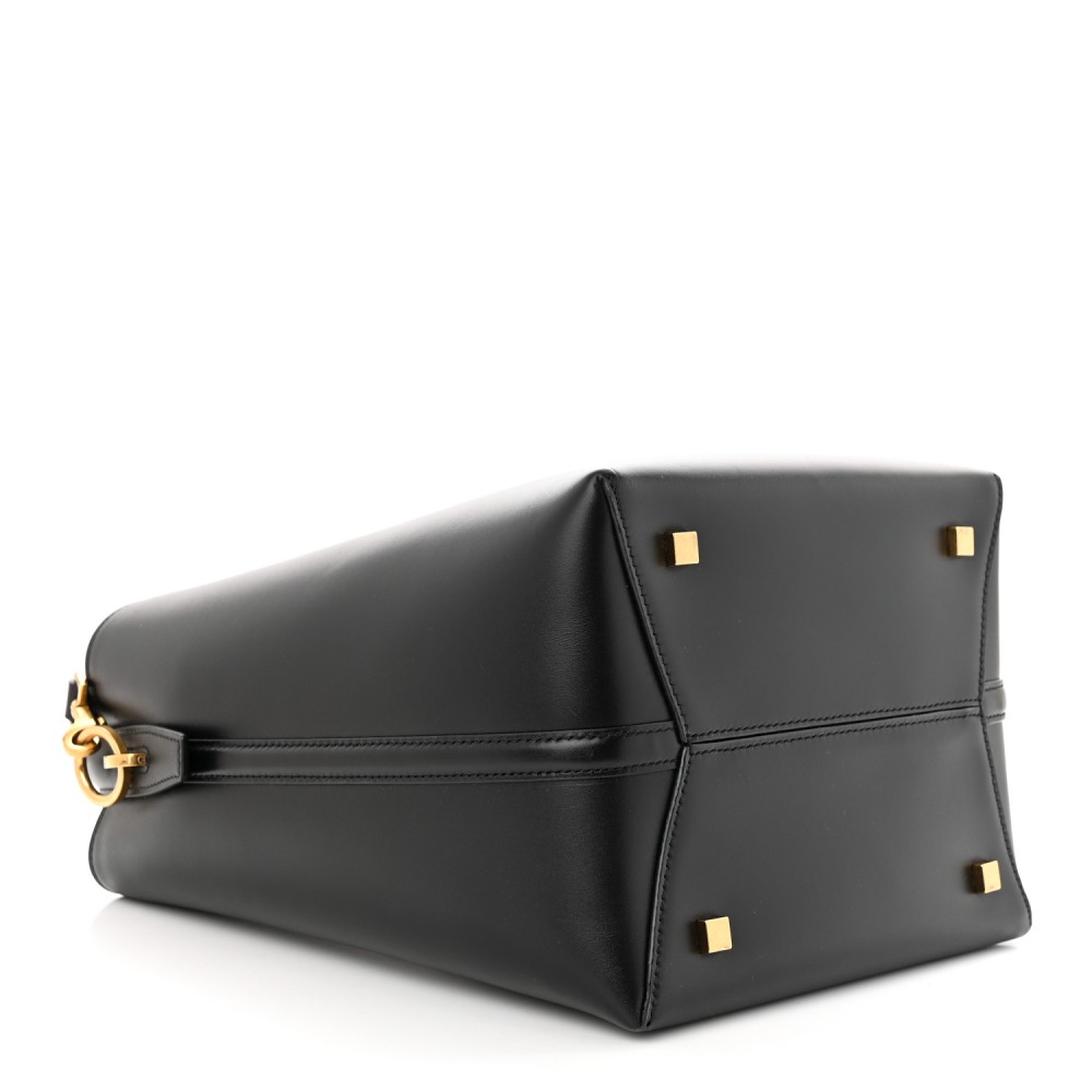 Shiny Calfskin Le 37 Bucket Bag Black