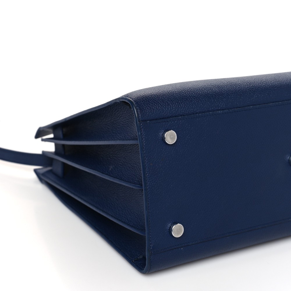 Grained Calfskin Small Sac De Jour Navy