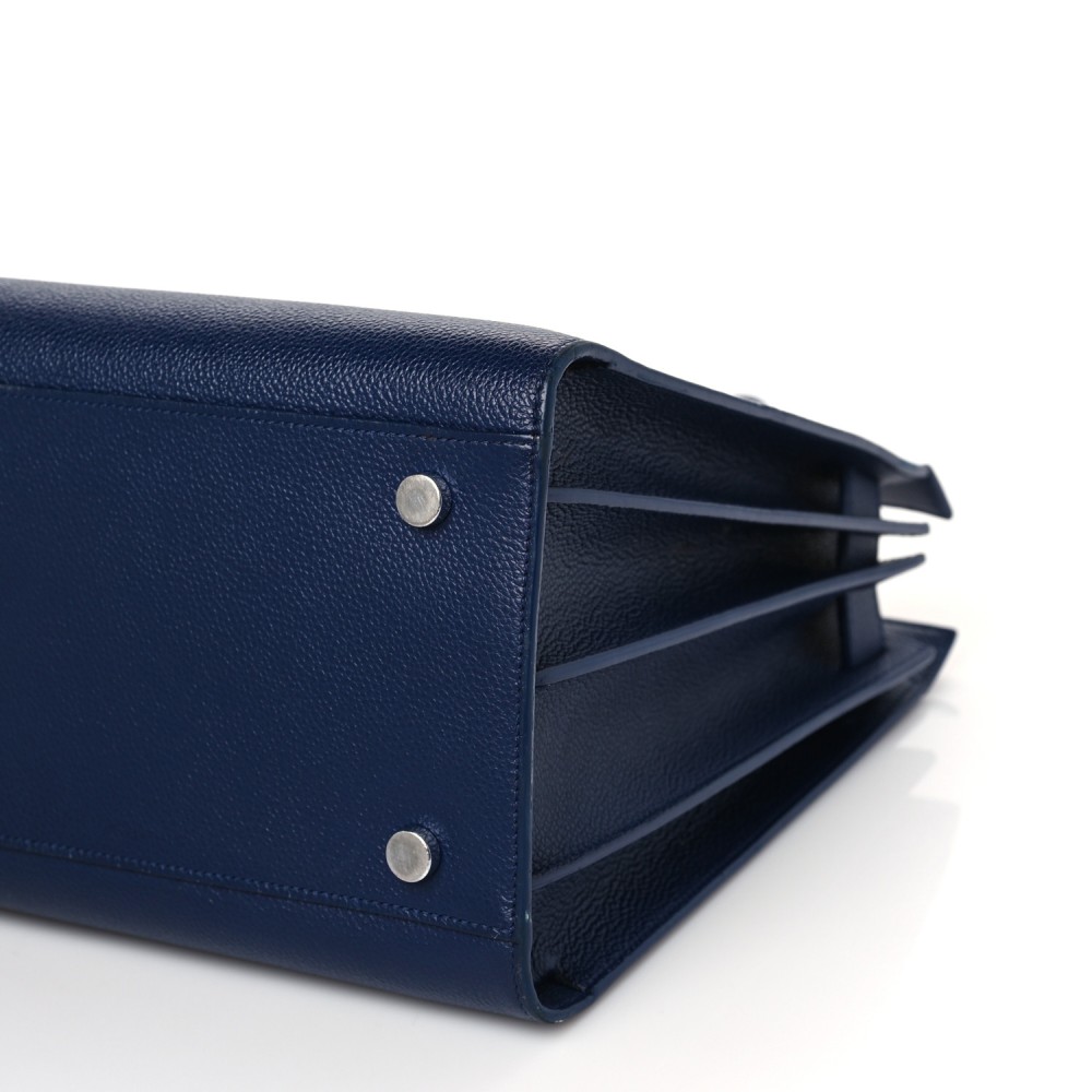 Grained Calfskin Small Sac De Jour Navy