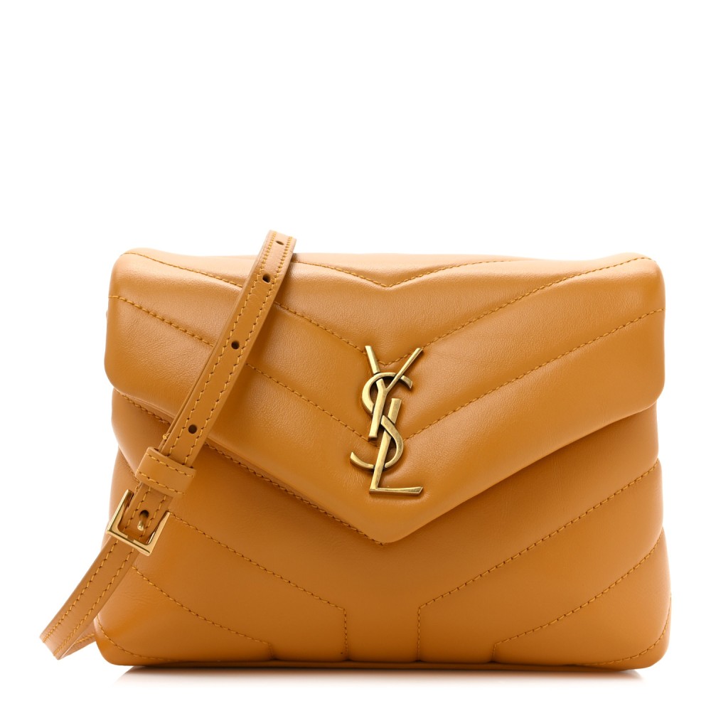 Calfskin Y Quilted Monogram Toy Loulou Crossbody Bag Cheddar