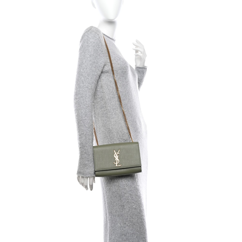 Grain De Poudre Small Monogram Kate Satchel Light Sage