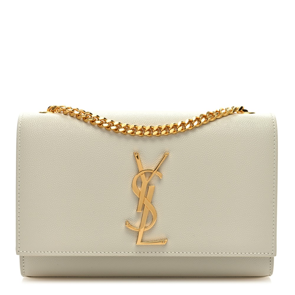 Grain De Poudre Small Monogram Kate Satchel Crema Soft