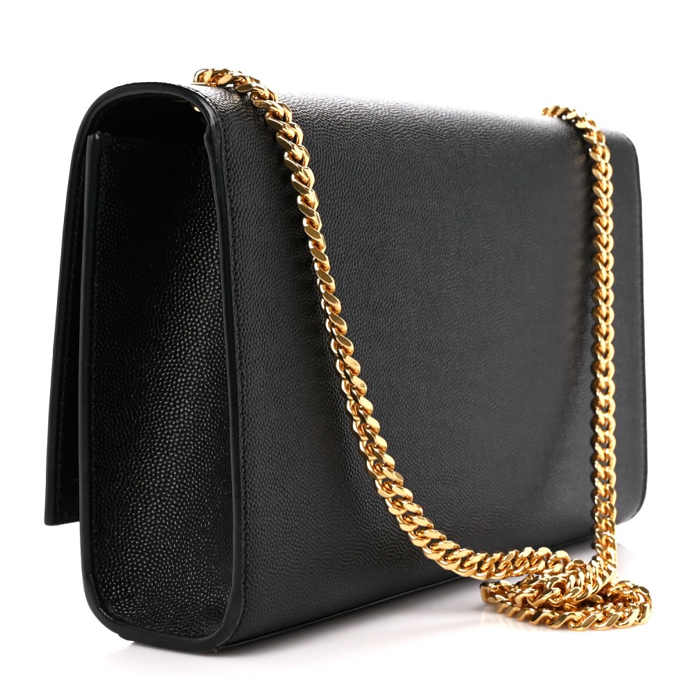 Grain De Poudre Medium Classic Monogram Kate Satchel Black