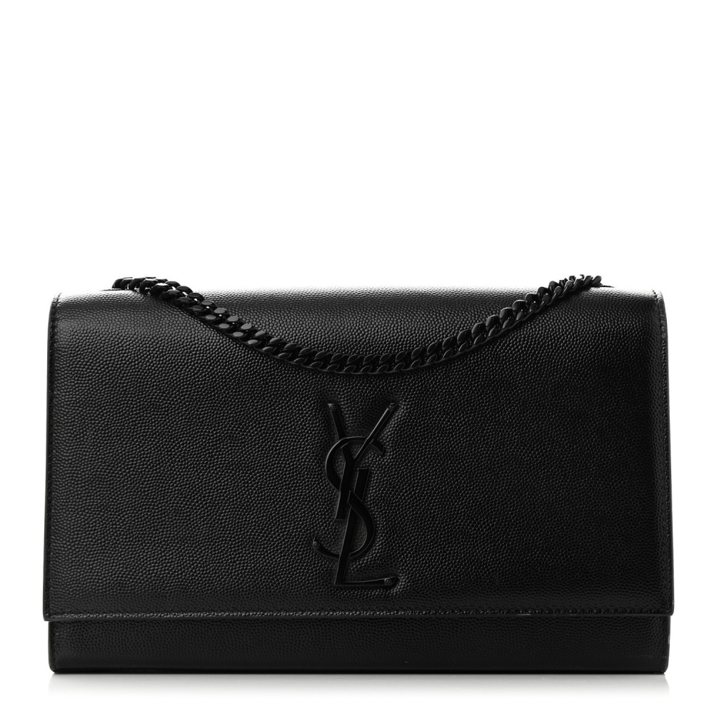 Grain De Poudre Medium Classic Monogram Monochrome Kate Satchel Black