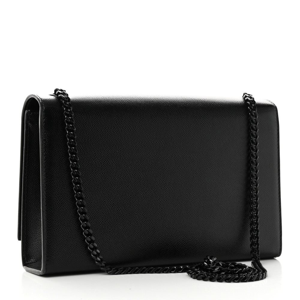 Grain De Poudre Medium Classic Monogram Monochrome Kate Satchel Black