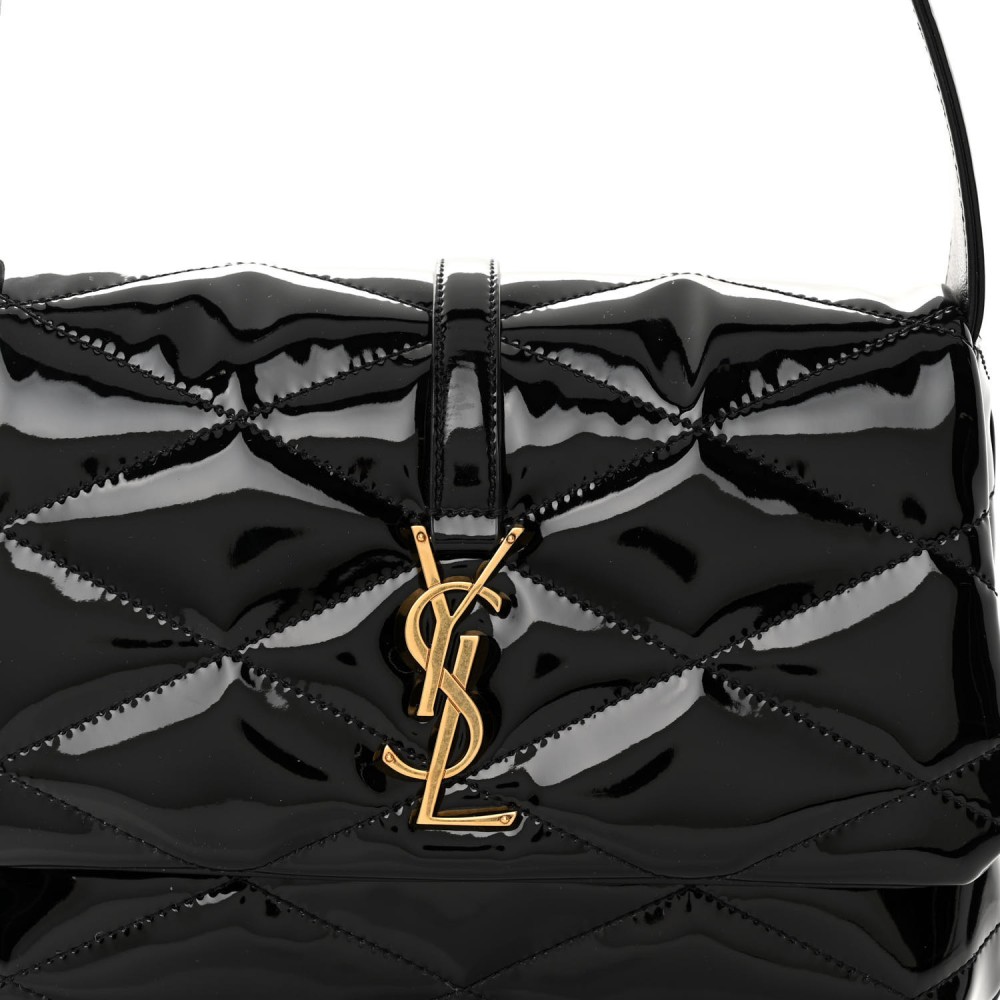 Patent Quilted Le 57 Diamond Shoulder Bag Black