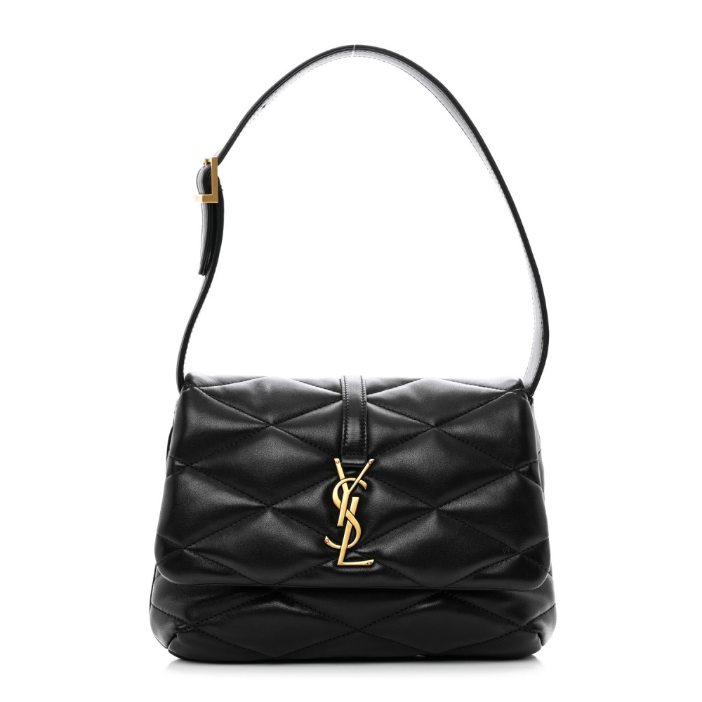 Lambskin Quilted Le 57 Diamond Shoulder Bag Black