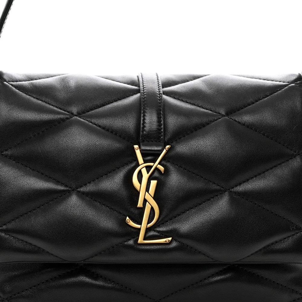 Lambskin Quilted Le 57 Diamond Shoulder Bag Black